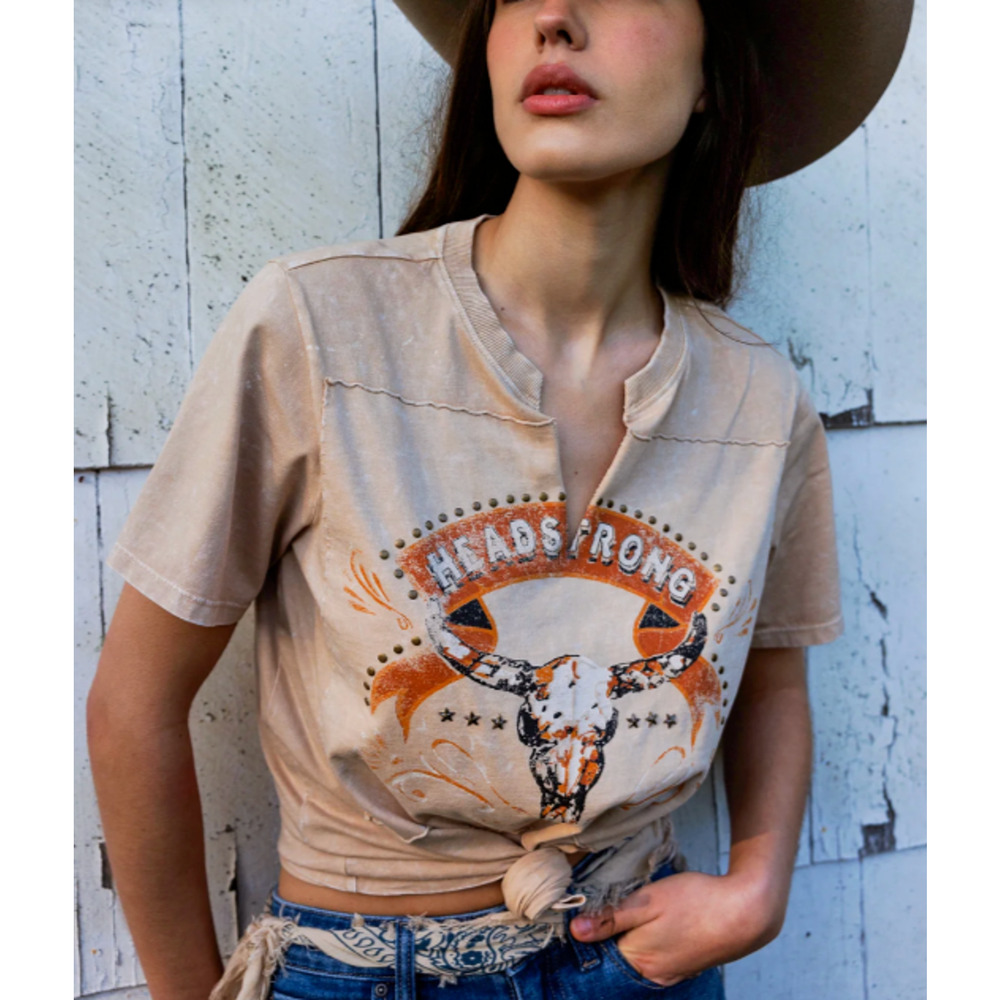 Heads Strong Graphic Short-Sleeve Tee - Tan